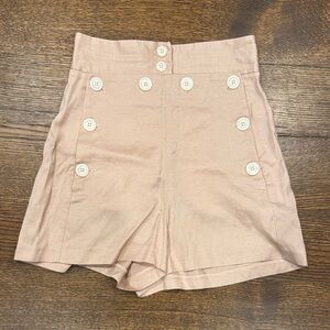 Topshop Blush Pink High-Waist Button Shorts